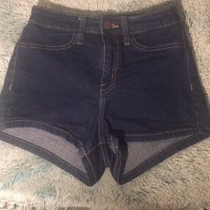 dark blue high waisted shorts